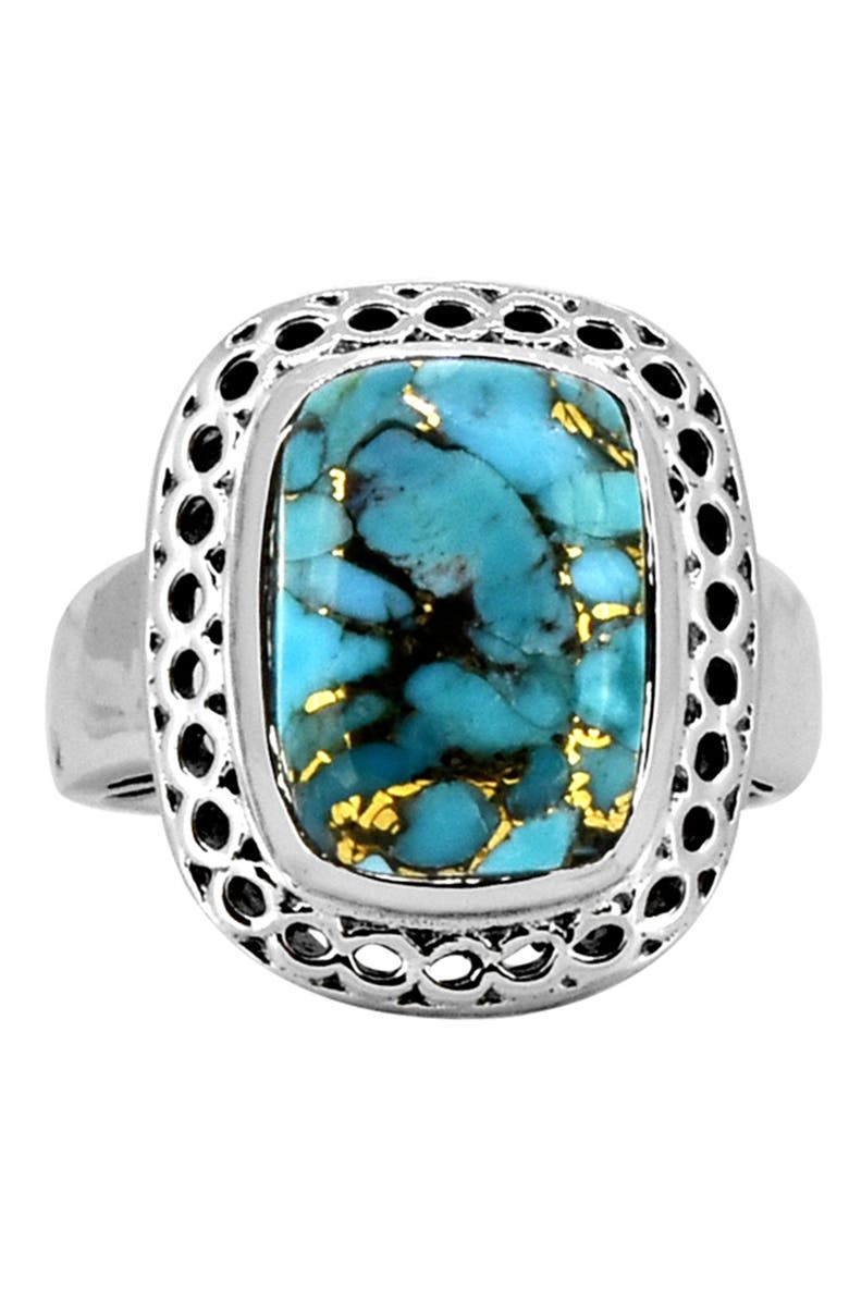 NITYA Blue Copper Turquoise Sterling Silver Ring, Main, color,