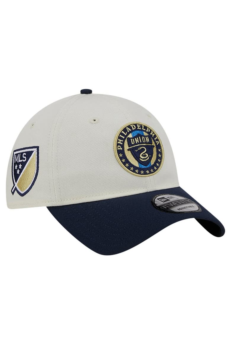 Men's New Era White Philadelphia Union 2024 Kick Off Collection 9TWENTY Adjustable Hat, Main, color, Cream