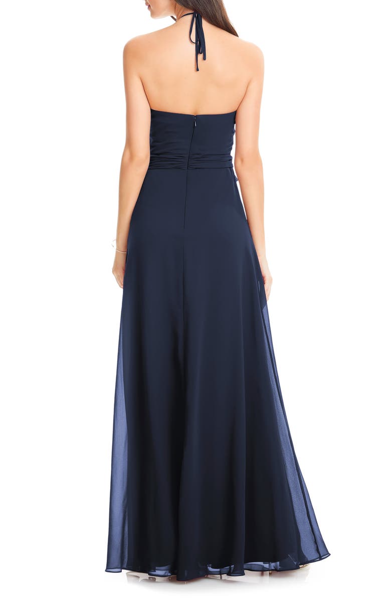 #Levkoff Halter Chiffon A-Line Gown, Alternate, color,