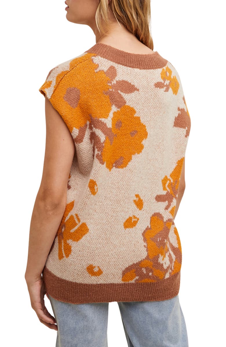 WISHLIST Floral Jacquard Sweater Vest, Alternate, color, Taupe/ Clay
