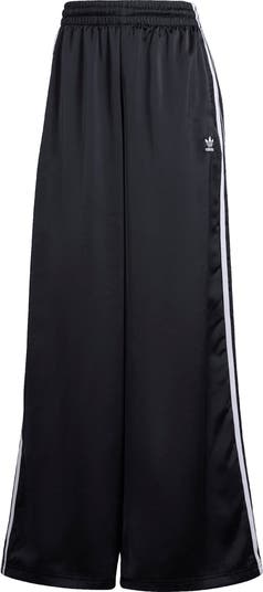 Recycled Polyester Satin Wide Leg Track Pants