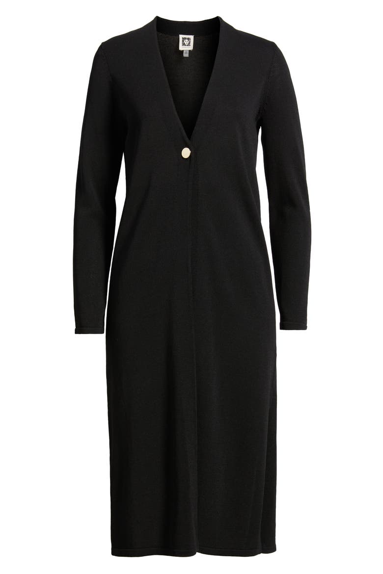 One-Button Duster Cardigan, Alternate, color, ANNE BLACK