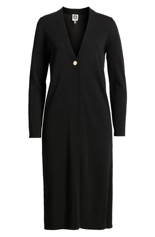 Anne Klein One-button Duster Cardigan In Anne Black