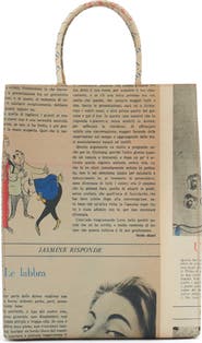 Bottega Veneta Small The Newspaper Leather Shopper