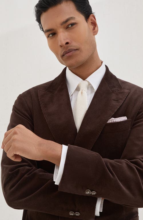Brunello Cucinelli Knitted Silk Tie In Neutral