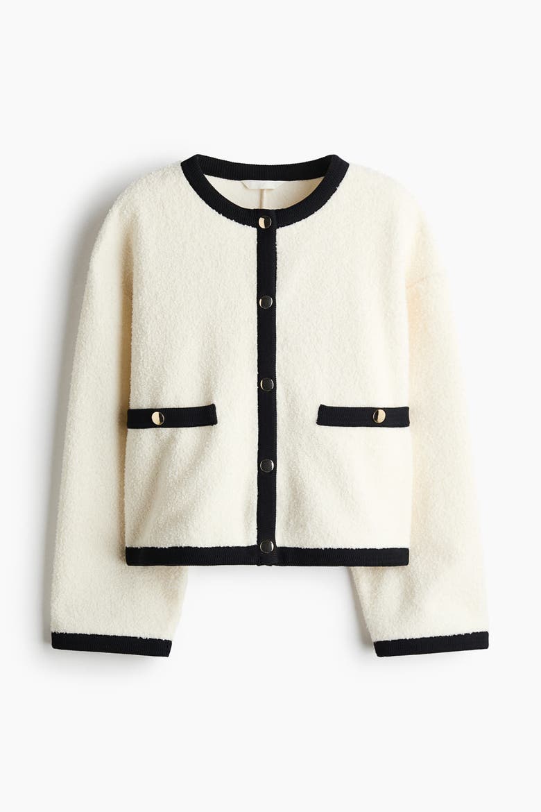 Teddy Fleece Jacket, Main, color, Cream/black