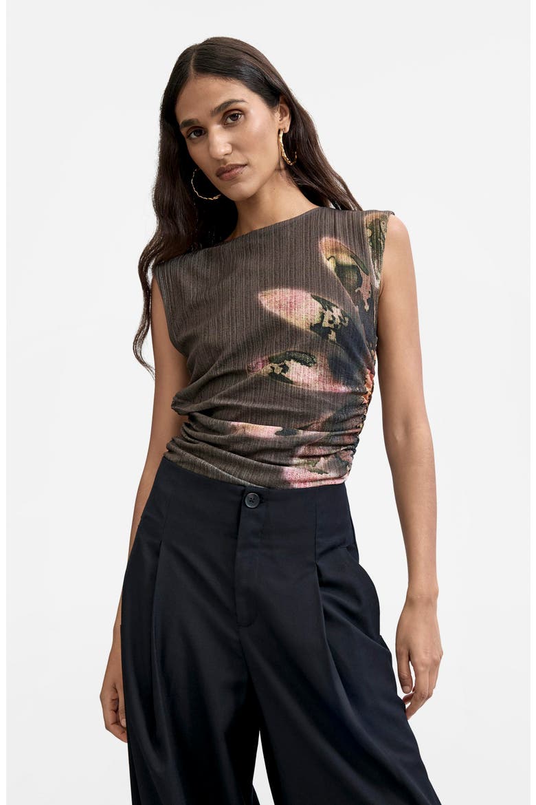 Pleated Wide Leg Trousers, Alternate, color, BLACK