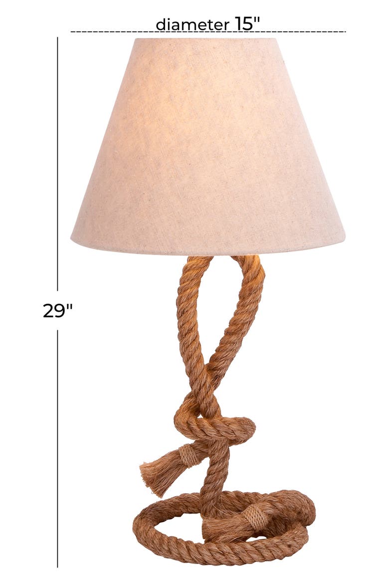 Brown Jute Rustic Table Lamp, Alternate, color, BROWN
