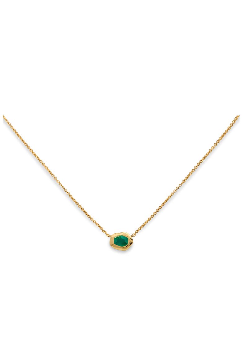 Small Odyssey Pendant Necklace, Main, color, 18CT GOLD VERMEIL / GREEN ONYX