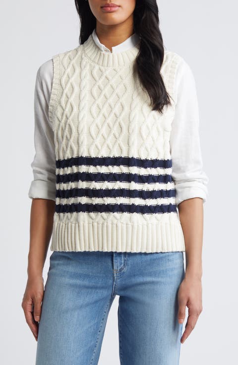Cable Knit Pima Cotton Sweater Vest