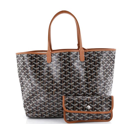 Pre-owned Goyard  Goyard Saint Louis Tote Coated Canvas Pm In Black