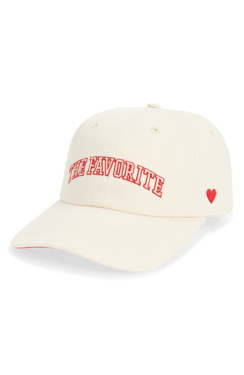 Favorite Heart Embroidered Cotton Twill Baseball Cap