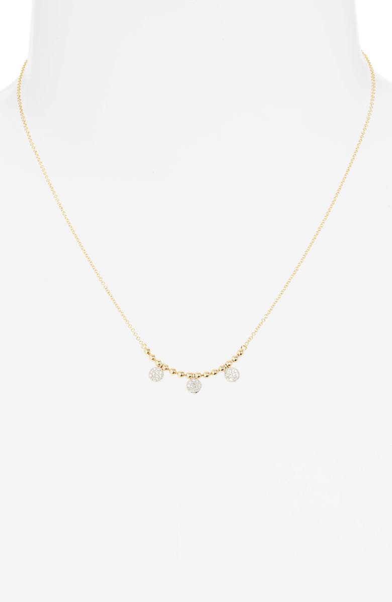Meira T Pavé Diamond Frontal Necklace, Alternate, color,