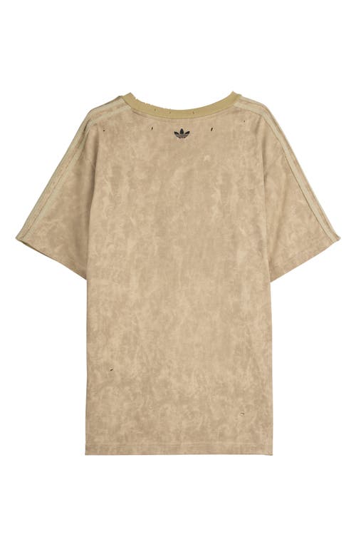 Adidas X Song For The Mute Gender Inclusive Adi006 Distressed Embroidered Logo T-shirt In Brown