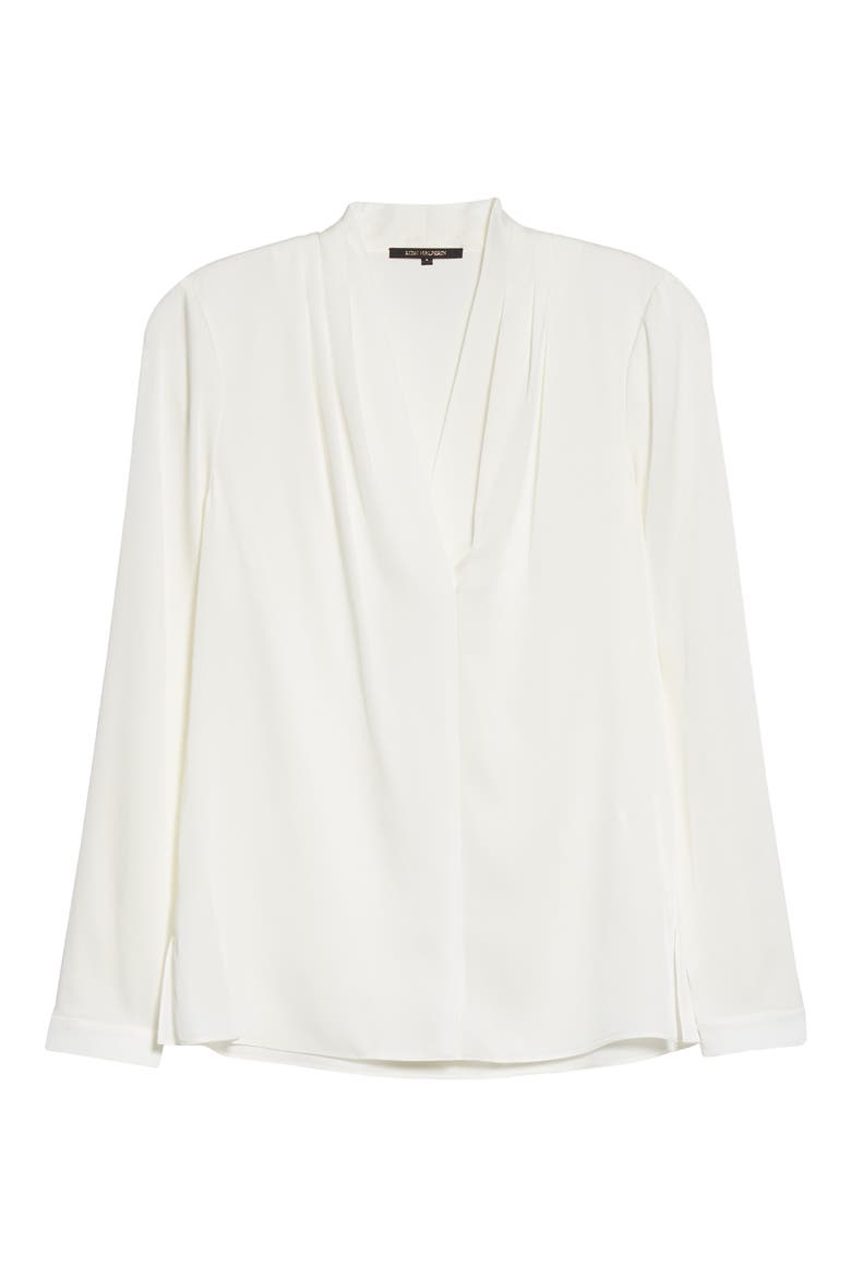 Nellie Stretch Silk Georgette Top, Alternate, color, IVORY