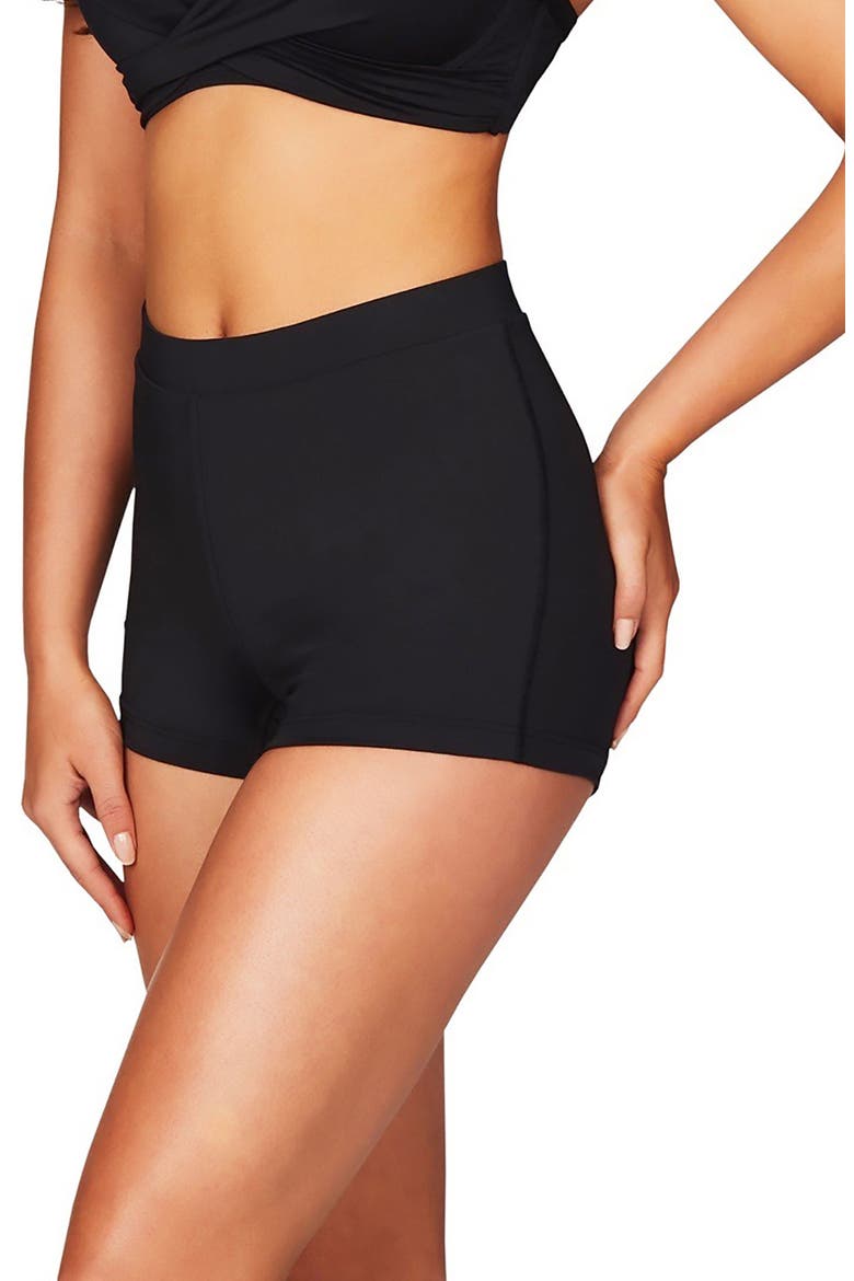 The Katie Boyleg Swim Shorts, Alternate, color, BLACK