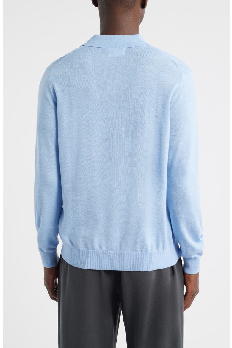 Serge 6584 Long Sleeve Wool Blend Polo Sweater, Alternate, color, CERULEAN