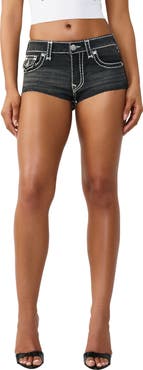 True Religion Spicy Flap Raw Hem Denim Shorts