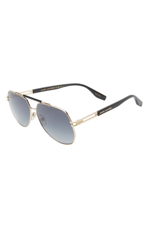 Marc Jacobs 61mm Pilot Sunglasses In Black/gold