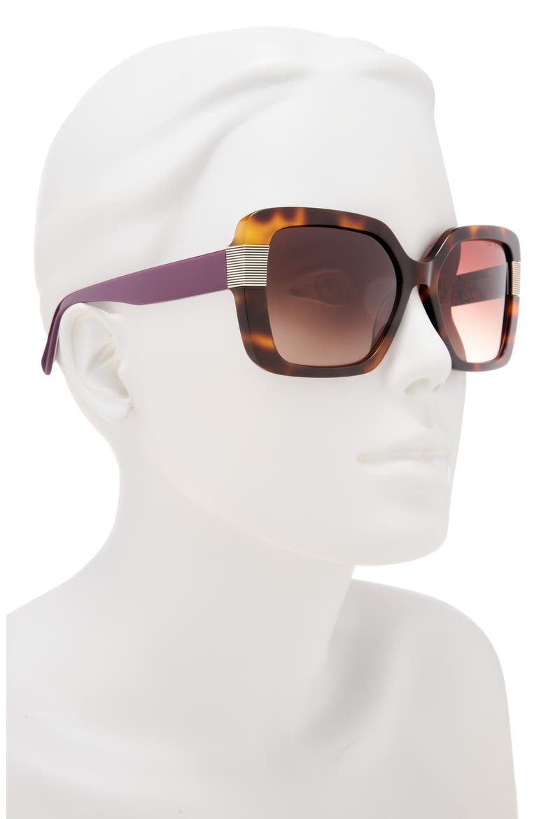 56mm Gradient Square Sunglasses, Alternate, color, TORTOISE