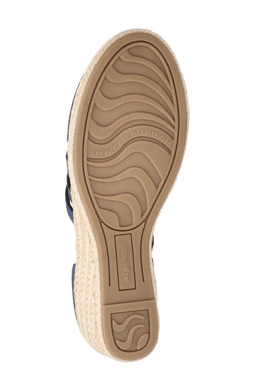 Shop Easy Street Daytona Ankle Strap Espadrille Platform Wedge In Navy