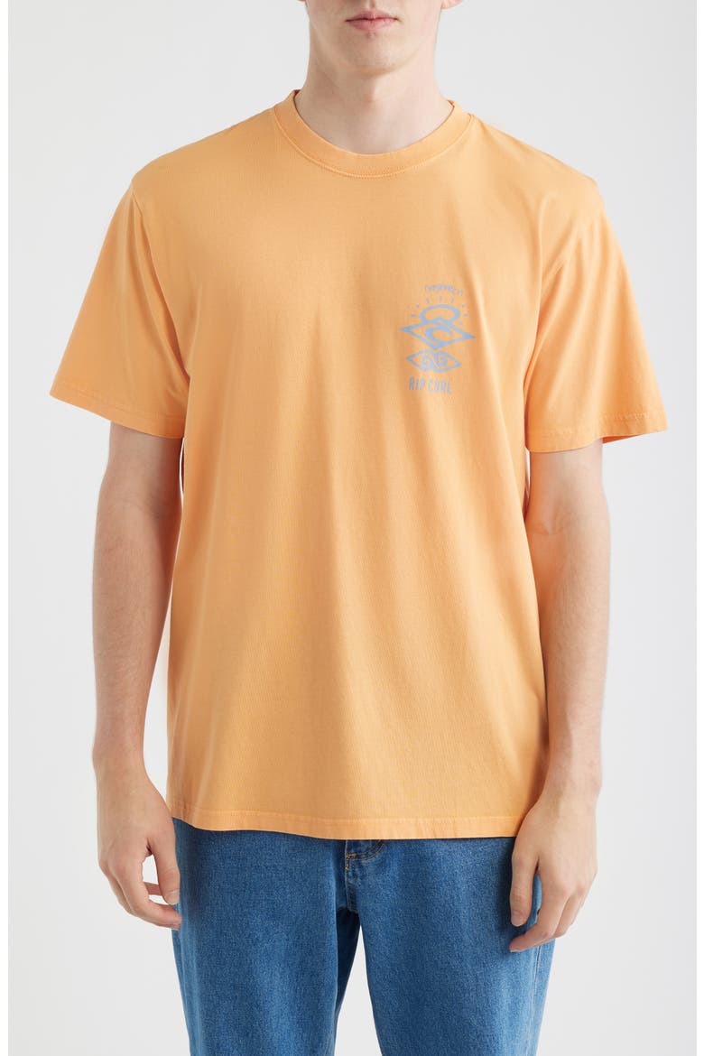 Search Icon Organic Cotton Graphic T-Shirt, Main, color, MANDARIN ZEST