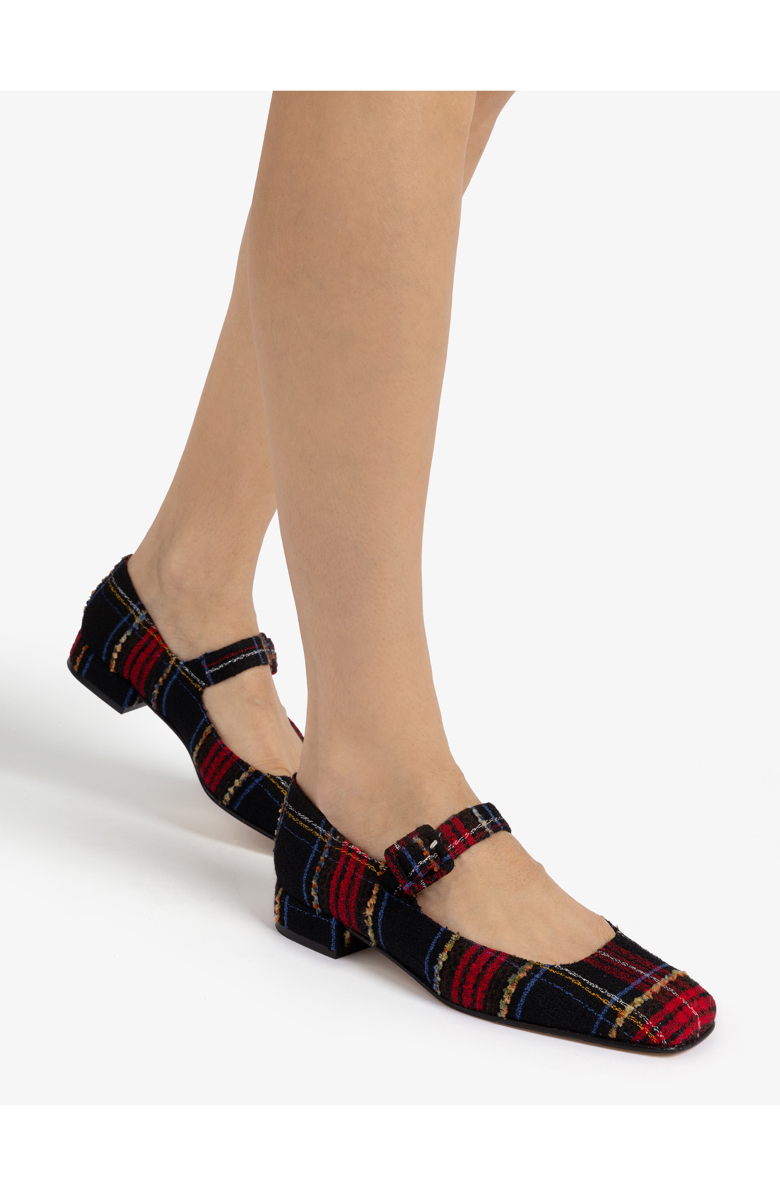 Penelope Chilvers Plaid Mary Jane, Alternate, color, Black/ Red