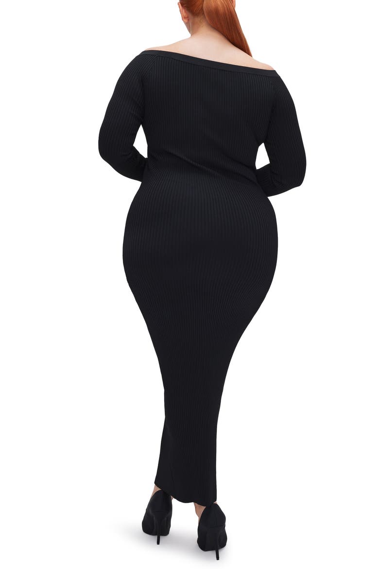 Shine Off the Shoulder Long Sleeve Maxi Dress, Alternate, color, BLACK001