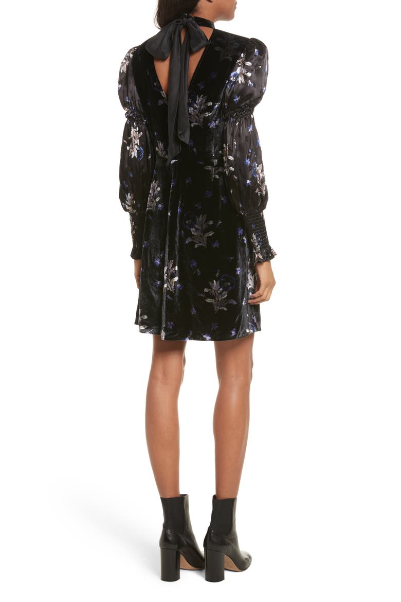 Violet Velvet Sheath Dress, Alternate, color, BLACK COMBO