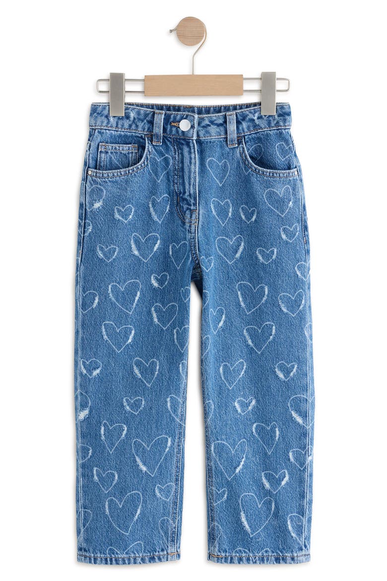 Kids' Heart Laser Wide Leg Jeans, Main, color, BLUE