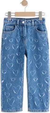 NEXT Kids' Heart Laser Wide Leg Jeans
