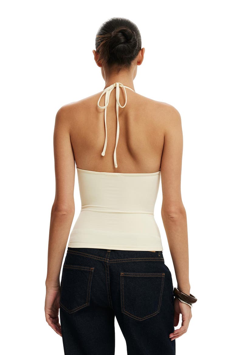 Women's Hold Me Tie Halter, Alternate, color, Vanilla Glow