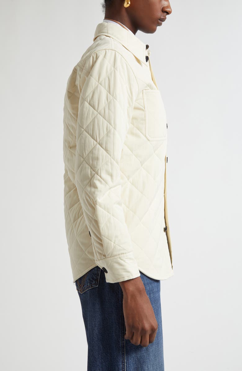 Bottega Veneta Quilted Cotton Blend Overshirt, Alternate, color, 9028 Sea Salt