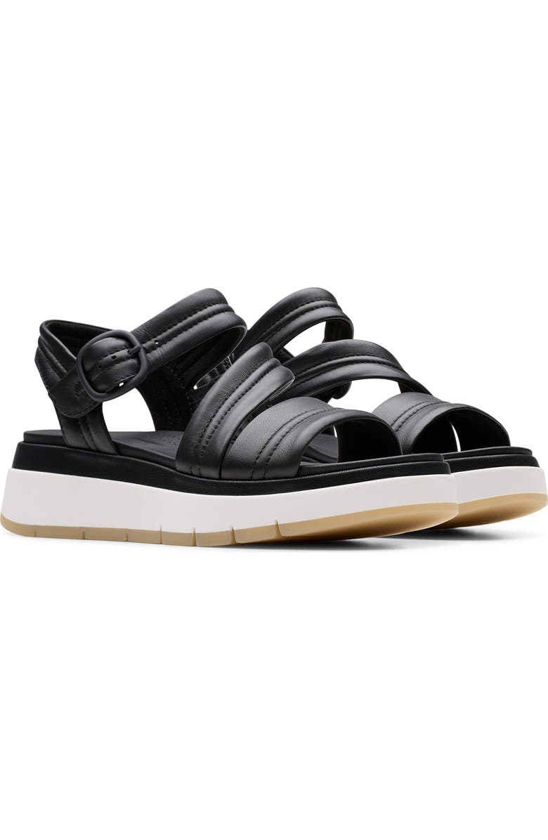 Clarks<sup>®</sup> Tuscan Sandal, Main, color, Black Leather