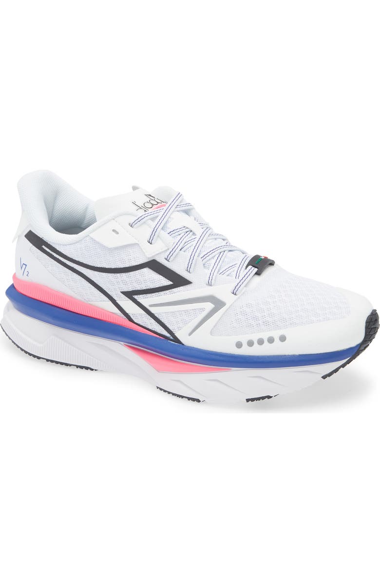 Diadora ATOMO V7000-2 Running Shoe, Main, color, White/ Surt The Web/ Pink Fluo