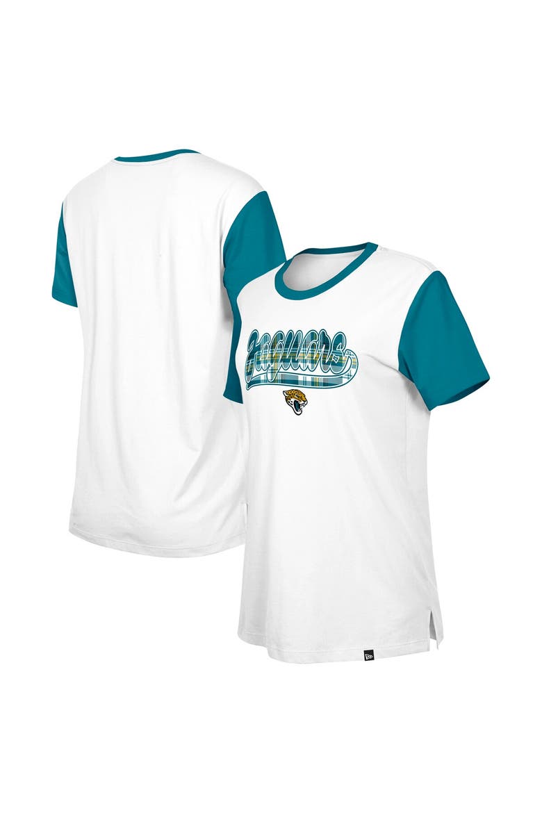 Women's New Era White/Teal Jacksonville Jaguars 3rd Down T-Shirt, Main, color, White