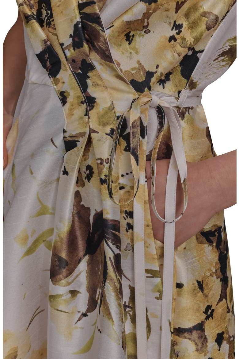 Floral Tiered Wrap Dress, Alternate, color, LIMONCELLO MULTI