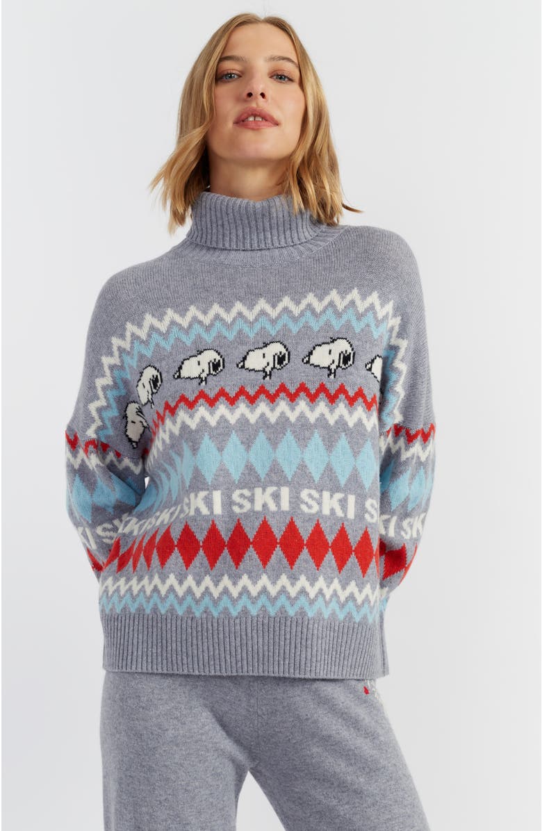 Chinti & Parker Wool-Cashmere Snoopy Ski Rollneck Sweater, Main, color, 
