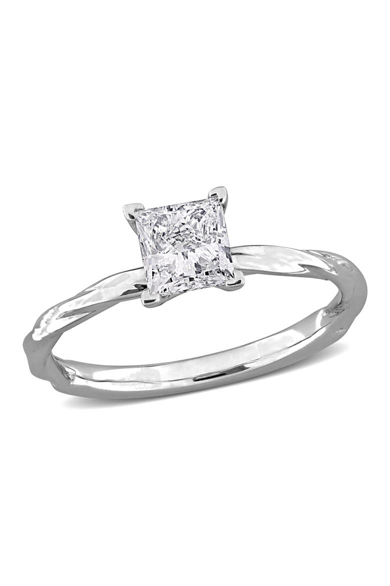 1 ctw Lab-Grown Diamond Princess Solitaire Ring 18k, Main, color, White Gold