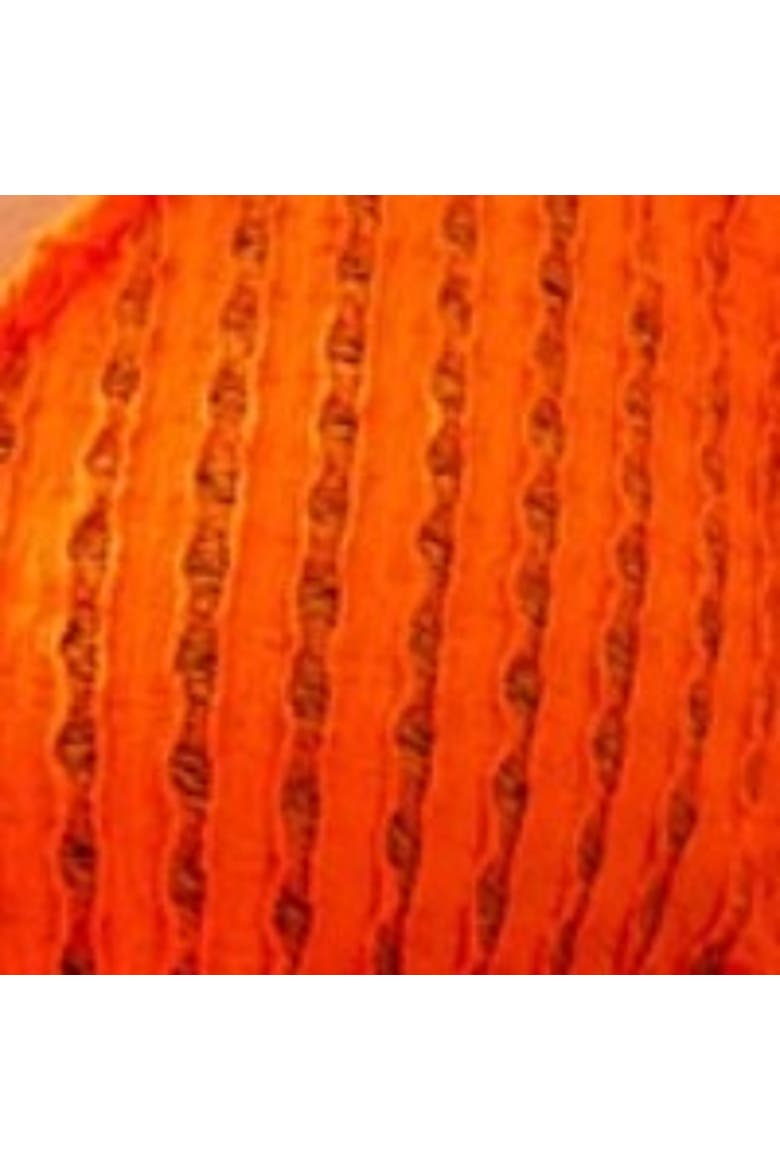 Curve Crochet Tie Front Flare Sleeve Top, Alternate, color, Orange