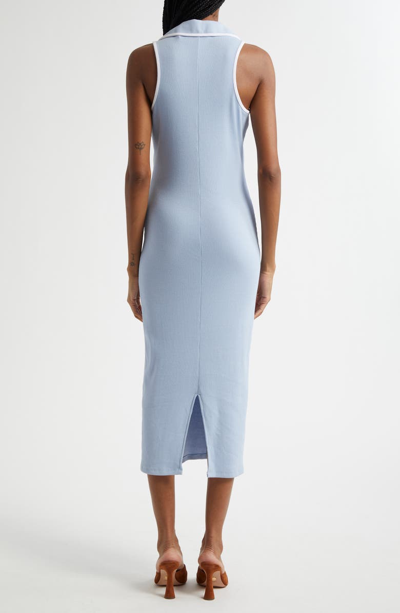 Veronica Beard Darien Stretch Cotton Polo Dress, Alternate, color, Bluebell