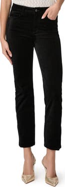 PAIGE Cindy High Waist Crop Straight Leg Velvet Jeans