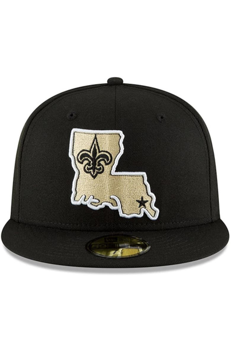 New Era Men's New Era Black New Orleans Saints Omaha 59FIFTY Hat, Alternate, color, Black