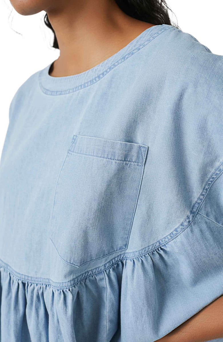 Free People Moon City Denim Tunic Top, Alternate, color,