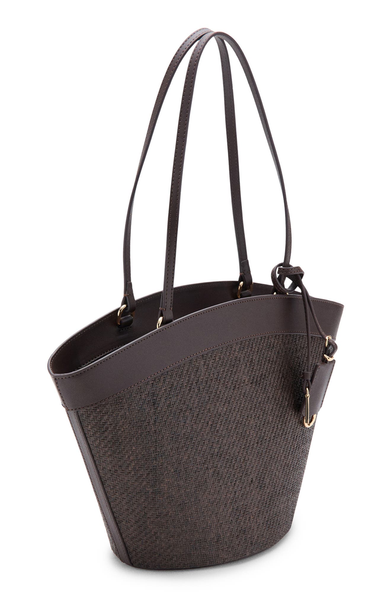 MANGO Natural Fiber Bag, Alternate, color, Chocolate
