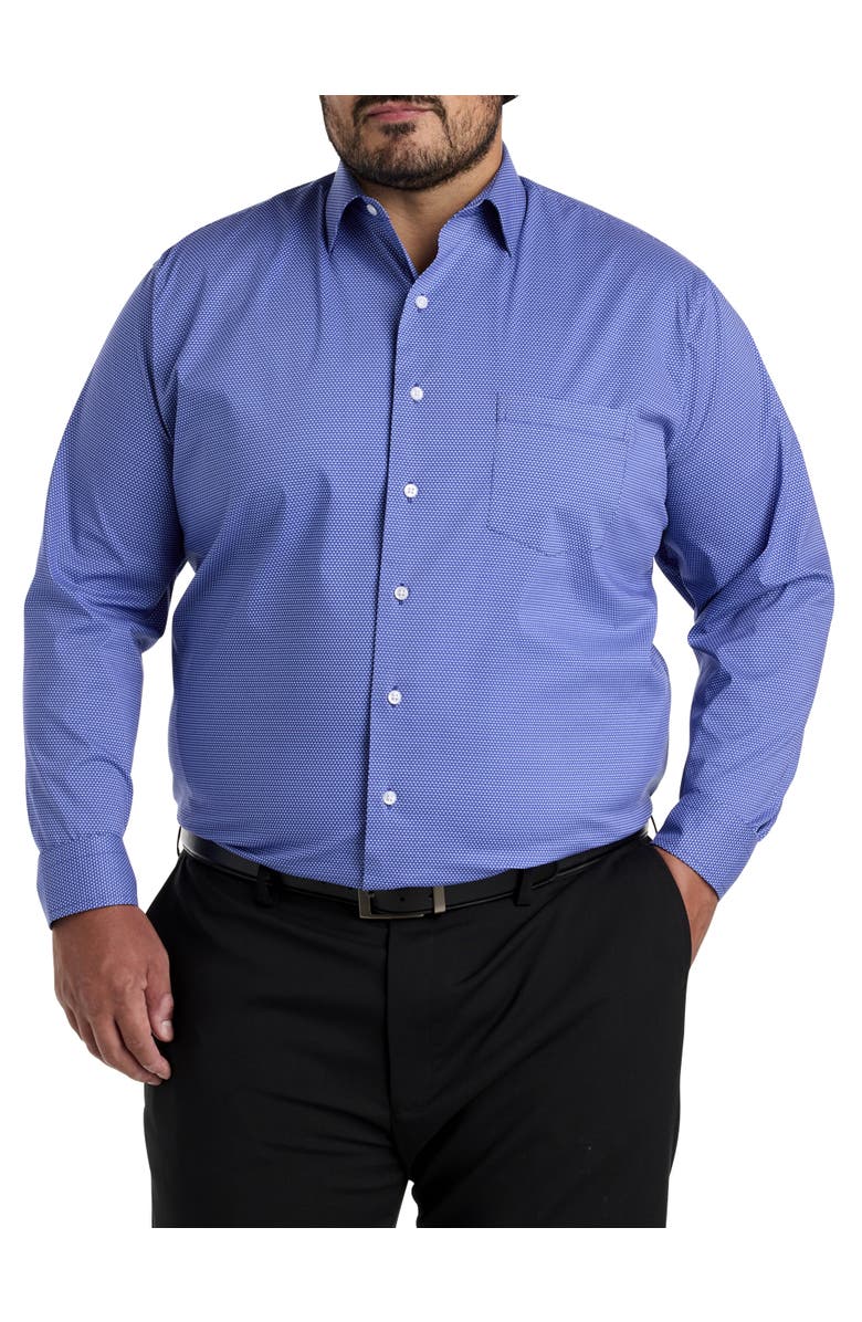 Synrgy by DXL Micro Patterned Dress Shirt, Main, color, Blue