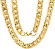 STEELTIME Men's Curb Link Chain Necklace Set