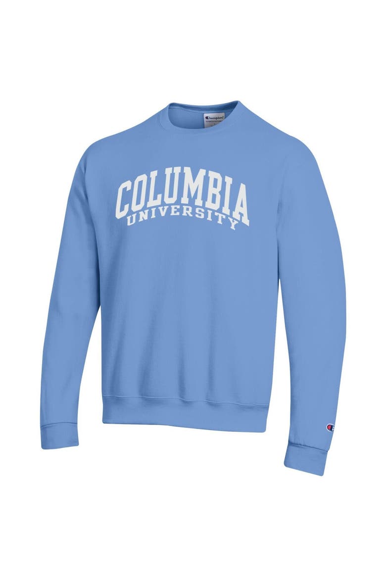 Men's Champion  Light Blue Columbia University Basic Arch Fleece Pullover Sweatshirt, Alternate, color, Light Blue