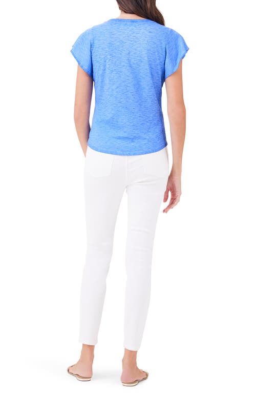 Nzt By Nic+zoe Flutter Sleeve Cotton T-shirt In Ultramarine