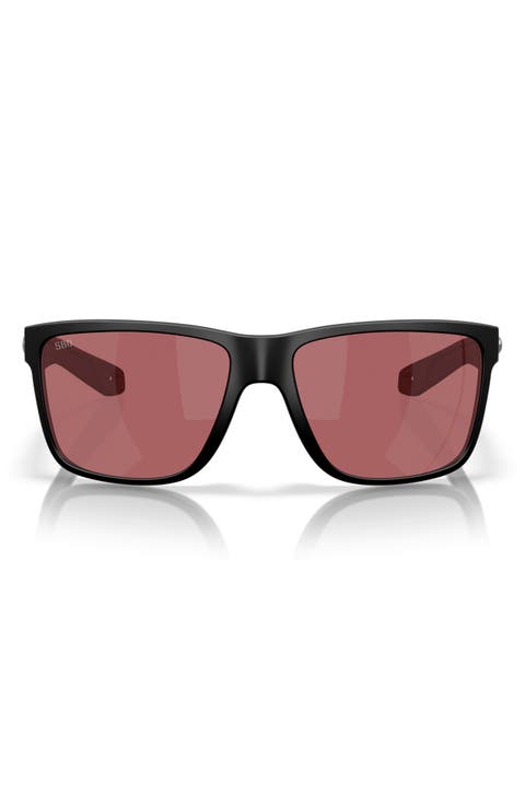 58mm Broadbill II Polarized Rectangle Sunglasses